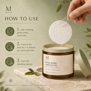 Pads Toniques Visage Hydratants et Réparateurs à la Bifida Biome, Céramide et Panthénol, Soin Barrière Cutanée, Marque Blanche OEM ODM, 70 Tampons, 150ml - Product Image 2