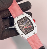 Montre à quartz 9 mm Tonneau Hollow Skeleton pour femme et homme, boîtier en alliage blanc, bracelet en nylon, étanche, décontractée, pour affaires, cadeau pour homme