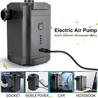 Bomba eléctrica para inflables y desinflar, bomba de cama de aire portátil con batería de 5200mAh