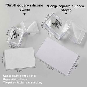 <span class=keywords><strong>Tampon</strong></span> en silicone carré petit format pour <span class=keywords><strong>manucure</strong></span> française, avec capuchon de protection, pour nail art DIY et plaque de stamping pour ongles - Product Image 4