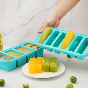 Moule à glaçons en silicone avec couvercle, facile à nettoyer, bac à glaçons domestique, boîte à repas froids, boîte à soupe - Product Image 2