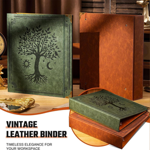 Nhà Máy Trực Tiếp Da D-Hình Vòng Chất Kết Dính Máy Tính Xách Tay Giấy A4 Bìa Chất Kết Dính Lưu Trữ Danh Mục Đầu Tư Trường Hợp Thư Mục Với Túi Bên Trong - Product Image 4