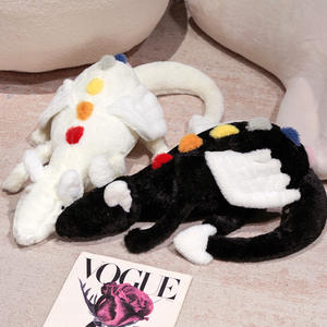Giocattoli di peluche con drago volante in gelatina che giacciono con drago bianco <span class=keywords><strong>nero</strong></span> della neve <span class=keywords><strong>dinosauro</strong></span> di pezza bambole di animali di peluche per bambini - Product Image 4