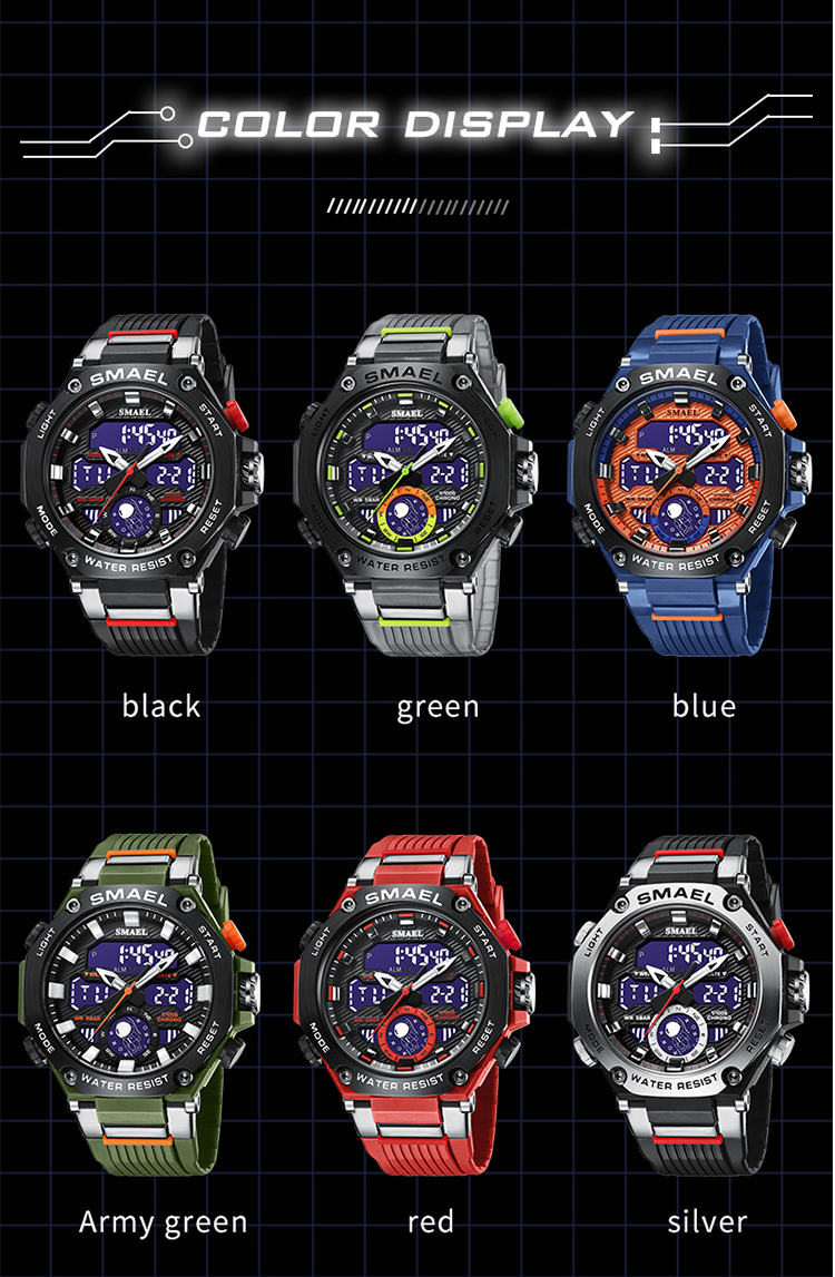 Newest Men's popular Watches Big Brand SMAEL 8069 Men Digital Sport Watches