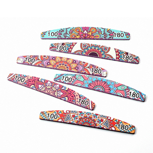 Logo personalizzato Zebra <span class=keywords><strong>Lime</strong></span> 100/180 ghiaia fiore stampato mezza luna lima <span class=keywords><strong>per</strong></span> <span class=keywords><strong>unghie</strong></span> smeriglio spugna di plastica levigatura strumento salone Manicure - Product Image 3