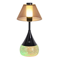 Lampe de bureau LED en forme de parapluie, style moderne, lumière chaude, luminosité réglable, décoration intérieure, lampe de lecture, base en métal DC RGB scintillante