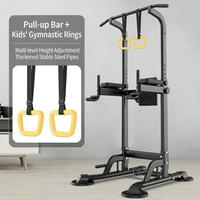 Barra de dominadas de gravedad bidireccional de hierro, equipo de ejercicio para el hogar con altura ajustable, capacidad de carga de 15 lb, modelo abdominal para adultos y niños