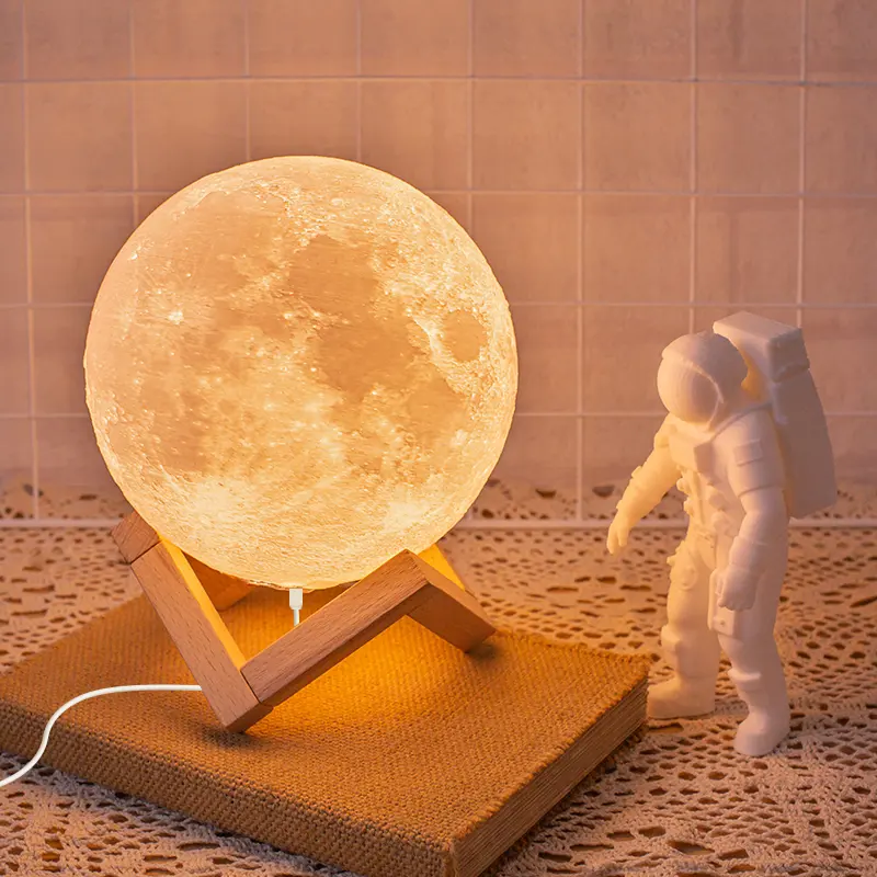 3D مصباح قمري بلوتوث المتكلم led القمر على شكل ضوء 3D طباعة ضوء الليل الذكية ضوء القمر
