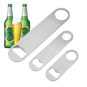 ที่เปิดขวดโลหะแบบแบน ที่เปิดขวดเบียร์สแตนเลส ดีไซน์เพรียวบาง ทนทาน อุปกรณ์บาร์สำหรับใช้ในครัวร้านอาหาร - Product Image 1