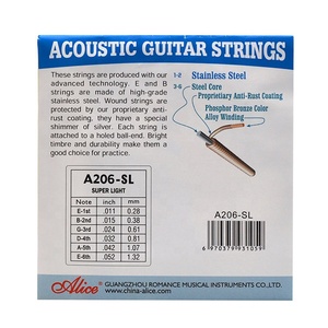 Cordes de guitare acoustique Alice en gros A206 Pièces de musique <span class=keywords><strong>Kit</strong></span> de cordes de guitare en bois - Product Image 4