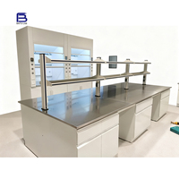 Table de travail d'islandeau SEFA8M en acier inoxydable 304, sur pieds, pour laboratoire microbiologique stérile, 4m