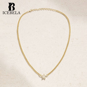 Collier ras-de-cou ICEBELA en argent sterling 925, tendance, élégant, luxueux, avec zircon étoile unique, pour femmes - Product Image 6