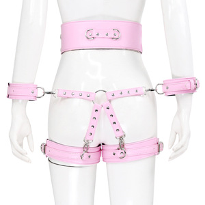 Perzikkleurige Fate Factory-winkel Groothandel Volwassen Seksartikelen Polyurethaan Handboeien Beenboeien Taille Bondage Belt Kruisvormige Tailleband - Product Image 6