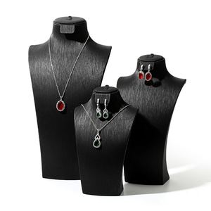 WEIMEI Présentoir de collier en cuir PU noir pour pendentif Logo personnalisé - Product Image 3