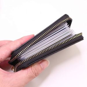 Business Card Holder Wallet Women/men Gray Bank/ID/Credit Card Holder 20 Bits Card Wallet PU Leather Protects <b>Case</b> Coin Purse - Product Image 5