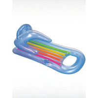 Plateforme flottante gonflable à rayures arc-en-ciel avec porte-gobelets, chaise longue aquatique en PVC, lit flottant pour fête au bord de la piscine