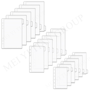 A5/A6/A7 6 tabs rõ ràng PP tiền mặt phong bì ngăn zipperless rời lá 6 lỗ Tiền Phong bì Ngân Sách Tiền Mặt phong bì hệ thống Ví - Product Image 1