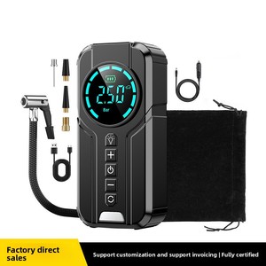 Nouvelle pompe à air portable pour voiture, électrique, sans fil, mini, noire, pompe à air pour voiture avec fonction d'éclairage pour voiture, moto, vélo - Product Image 4