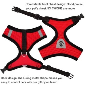 Rompi Harness Kucing dengan Tali Pengikat untuk Anjing dan Anak Anjing, Kerah Poliester, Harness Anjing Berbahan Jala yang Dapat Disesuaikan untuk Hewan Peliharaan Kecil dan Sedang, Aksesoris Hewan Peliharaan - Product Image 4
