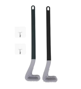 2 brosses de nettoyage pour toilettes et salle de bain, accessoires noirs à long manche - Product Image 6