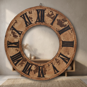 Antique Look Decorative <b>Wall</b> Hanging <b>Clock</b> Round Shape <b>Clock</b> for Home Decoration hotel decor wooden <b>clock</b> living room use - Product Image 2