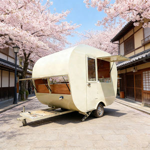 Carrito de Comida Móvil Clásico y Atemporal de Estilo Retro para Mercado Nocturno, Puesto de Calle, Helados, Bebidas, Pasteles, Uso en Exteriores y Venta Ambulante - Product Image 4