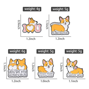 Cartoon Pet Corgi Hond Tekst Emaille Broche Mode Kleding Accessoires Cadeau Voor Vrienden - Product Image 6