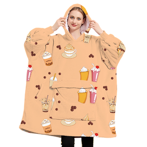 Usine Ultra Doux En Peluche Chaud Jeter À Capuche Couverture Avec Manches Cosy Géant Wearable Couverture À Capuche pour L'hiver - Product Image 6