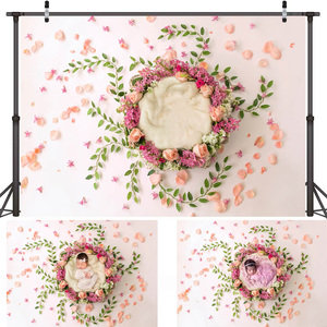 Fiori Little Baby compleanno foto artistiche sfondo tinta unita neonati bambini ritratto fotografia sfondo Studio fotografico - Product Image 2