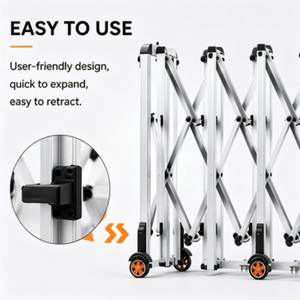 <span class=keywords><strong>Barrière</strong></span> de circulation mobile XGY Easy-Transport, hauteur 1,2 m, clôture télescopique manuelle en <span class=keywords><strong>accordéon</strong></span>, extensible et rétractable en aluminium - Product Image 1