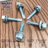 Tornillo Autoperforante MALAXY con Cabeza Hexagonal y Arandela EPDM, Tornillos para Techos Metálicos Galvanizados para Estructuras de Acero