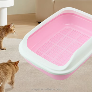 Caja de arena lavable para gatos con diseño antideslizante, limpieza de excrementos de mascotas con filtro interno y pala gratuita, 49*36*16 CM - Product Image 1