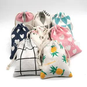 Fashion Spot Wholesale Printed Cotton and Linen Bag Small Jewelry Storage Bag Cotton Bag Pouch