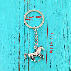 Porte-clés pendentif en alliage de cheval au galop rétro Moquan, souvenir de jour d'amour pour votre père - Product Image 3