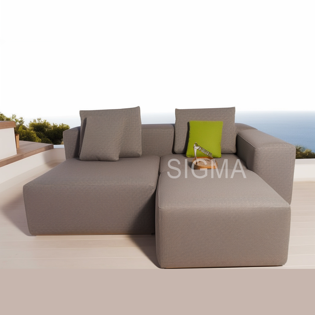 New design outdoor patio aluminum furniture all weather waterproof fabric garden sofa