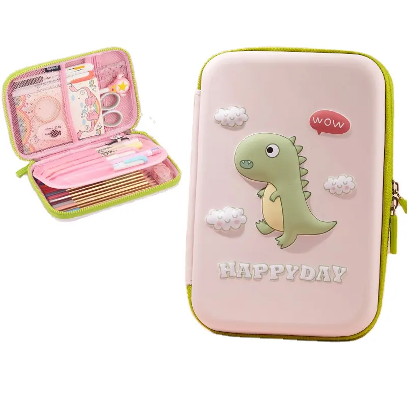 child pencil case Female double layer High capacity For elementary school students pencil case male Multifunction stationery box
