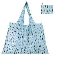 Bolsa de compras plegable con impresión de logotipo personalizado de bajo precio, bolsa de compras reutilizable plegable ecológica