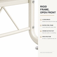 Support de micro-ondes en acier au carbone blanc crème à étagère unique, organisateur de comptoir pour four, 41,5 cm, idéal pour appareils électroménagers de grande hauteur - Vente en gros