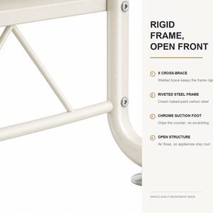 Support de micro-ondes en acier au carbone blanc crème à étagère unique, organisateur de comptoir pour four, 41,5 <span class=keywords><strong>cm</strong></span>, idéal pour appareils électroménagers de grande hauteur - Vente en gros - Product Image 2