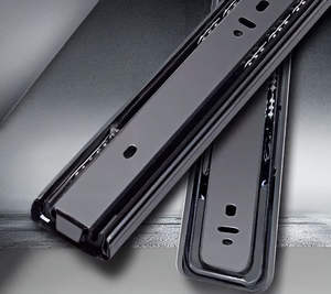 Rail coulissant pour tiroir en acier inoxydable silencieux et robuste avec <span class=keywords><strong>amortisseur</strong></span> et rail de guidage à 3 sections pour le rangement des armoires de <span class=keywords><strong>cuisine</strong></span> - Product Image 2