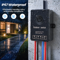 Interruptor de Control Remoto Inalámbrico RF433MHz DC IP67 para Exteriores, 72V 30A, Interruptor de Alimentación de Luz con Terminales de Conexión Rápida