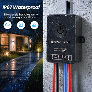 Interrupteur à distance RF433MHz DC IP67 pour extérieur, 72V 30A, interrupteur d'alimentation sans fil pour éclairage avec bornes à connexion rapide - Product Image 3