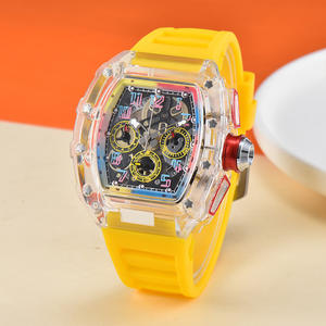 מותג העליון יוקרה רב תכליתית שעונים קוורץ קוורץ לגברים 22 מ "מ מואר סיליקון עור רצועת סגסוגת זכוכית תווית פרטית - Product Image 4