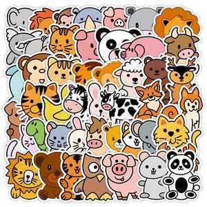 50 Cartoon Animal Graffiti <b>Stickers</b>, Waterproof Decorative <b>Stickers</b> for Water Bottles and Luggage, Cute Animal <b>Stickers</b> Whole - Product Image 1