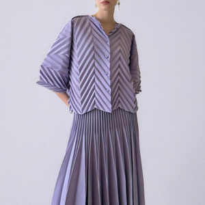 Conjuntos de Dos Piezas de Moda para Mujer, Talla Grande, Primavera-Verano, Color Sólido, Top y Falda, Estilo Casual y Modesto, Talla Única - Product Image 1