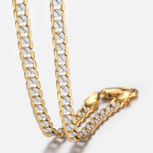 Collana a catena Color <span class=keywords><strong>oro</strong></span> per uomini e donne con catena a maglie cubane collana uomo moda gioielli da uomo regali all'ingrosso 4mm - Product Image 1
