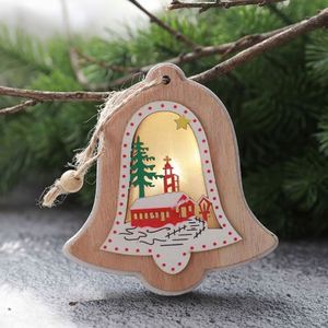 <b>Tree</b> Hanging Ornaments Luxury Wooden Santa Light Pendants for Christmas Gifts Home Party Decorations - Product Image 5
