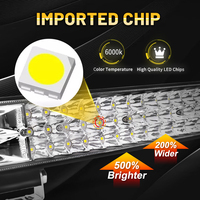 Barre LED automatique 3 rangées 12 20 26 32 40 pouces, faisceau spot et large, 3500K 6500K, stroboscope, 12V 24V, pour tout-terrain 4x4, VTT, pick-up, véhicule utilitaire, camion, éclairage de travail