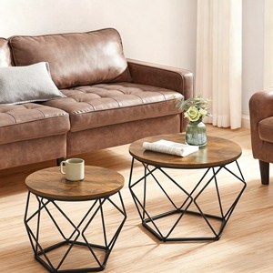 Prezzo all'ingrosso robusto lusso semplice rimovibile rotondo moderno in metallo & in legno tavolino da caffè per soggiorno camera da letto balcone - Product Image 3