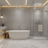 Panneau mural en PVC commercial, ignifuge B1, imperméable, résistant à l'humidité, écologique, durable, facile à installer, Rongfeng, villa moderne, chambre à coucher